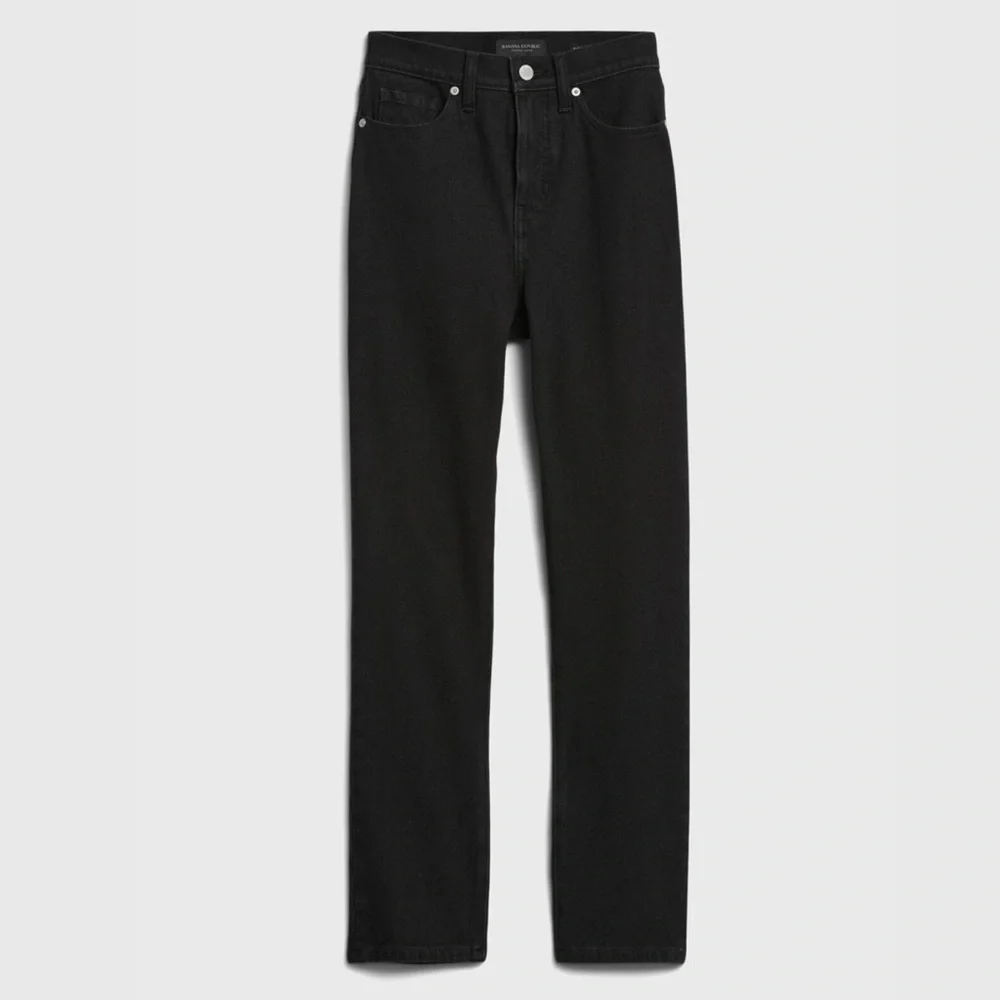 Banana Republic Premium Denim Ultra High Rise Slim Fit Black Jeans 30 Long